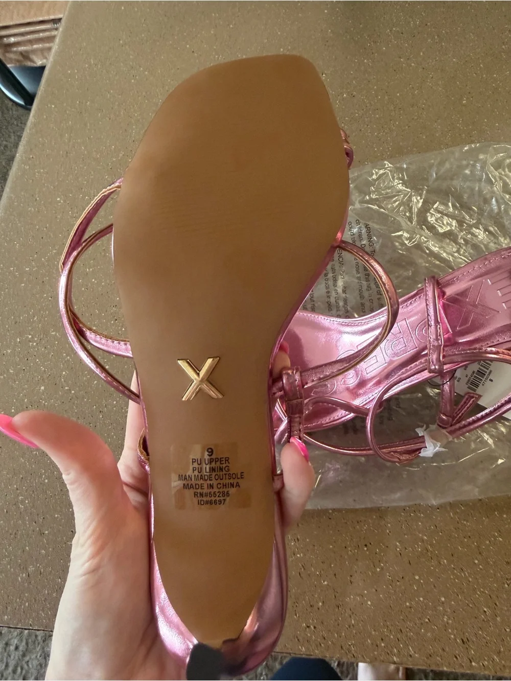 Express Metallic Pink Strappy High Heel Sandals - Women Size 9